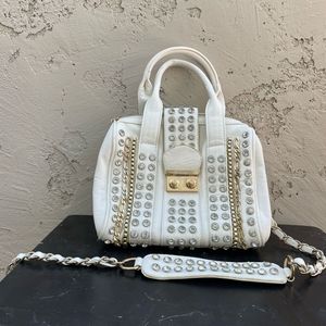 MMS White Studded Handbag